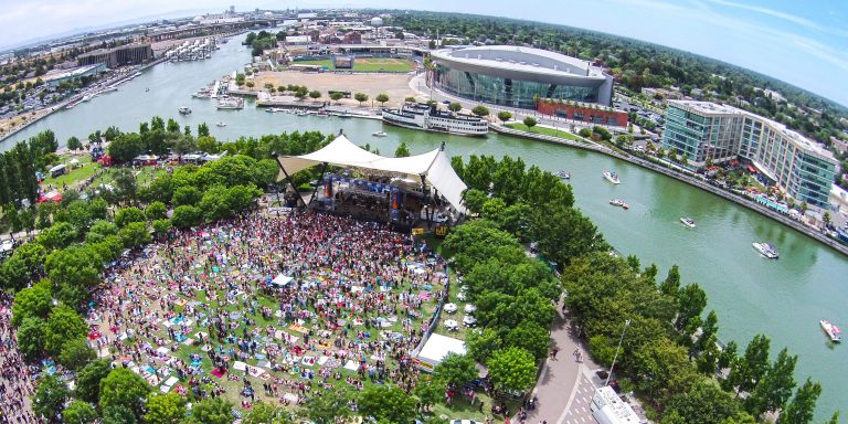 Aerial view of concert