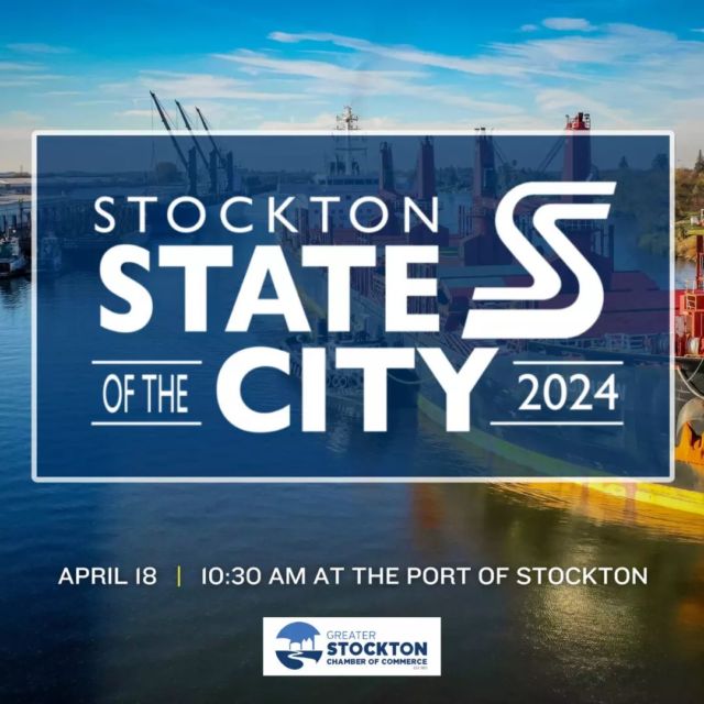 On April 18th, the City of Stockton and the Stockton Chamber of Commerce will be hosting this year's State of the City at the Port of Stockton, Shed 20. To learn more go to: stocktonchamber.org/state-of-the-city

#downtownstockton #stocktonca #stateofthecity #stocktonchamberofcommerce